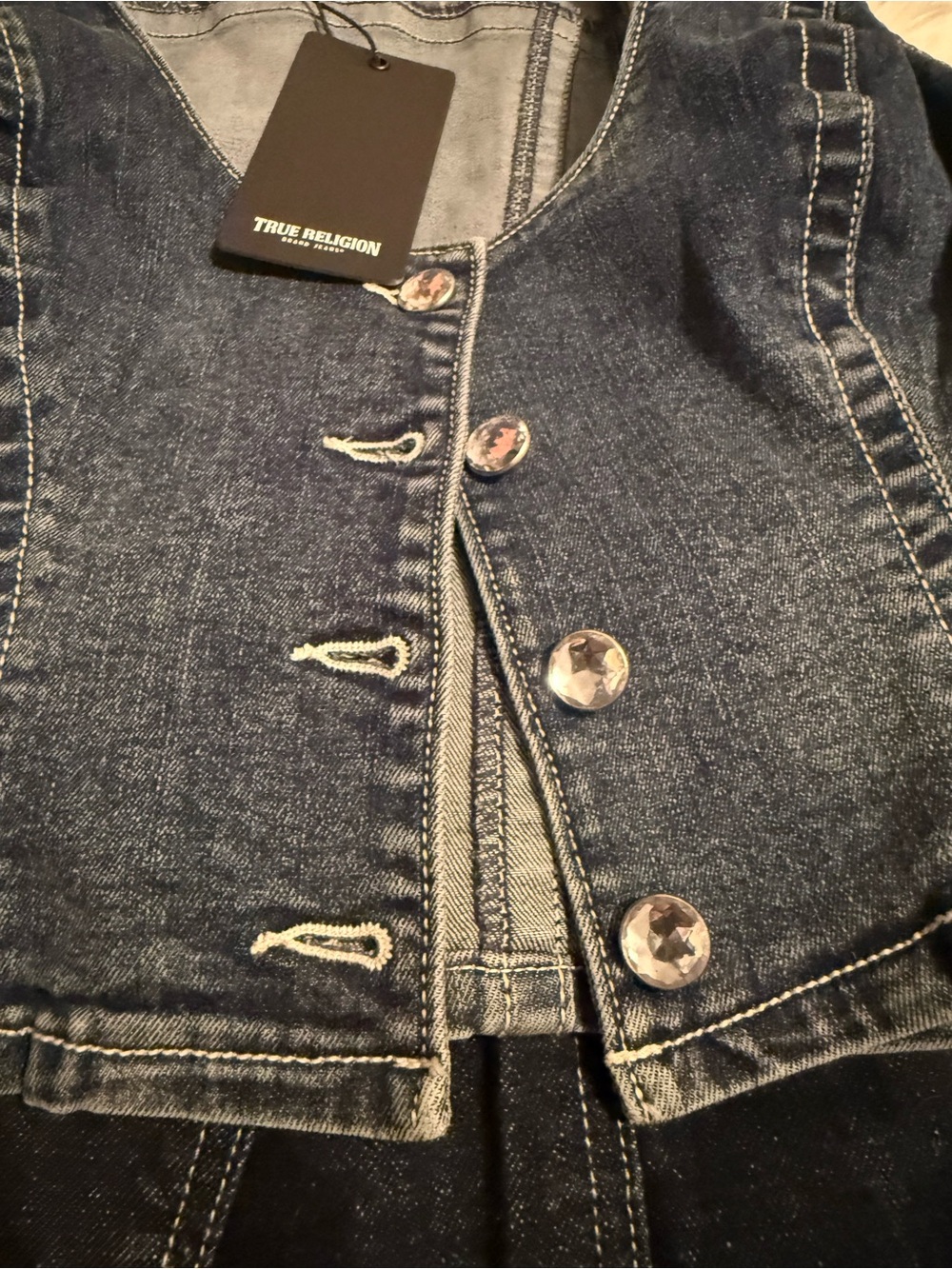 Dark Wash Denim Vest True Religion brand and Skirt Emory Park brand - Picture 8 of 9